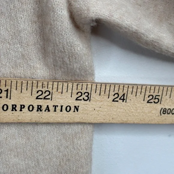 J Crew Rollneck Sweater L Supersoft Yarn Beige Wool Alpaca Classic Minimalist - Picture 8 of 10